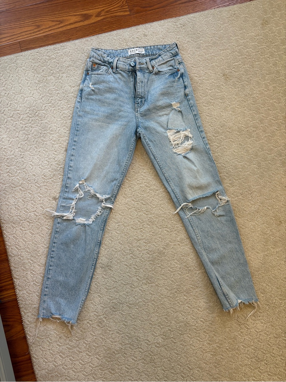Primark Light Blue Distressed Boyfriend Jeans